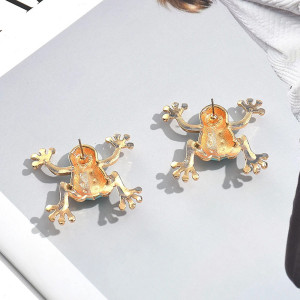 Pendientes Rana Corona Turquesa - Joya Chic y Original