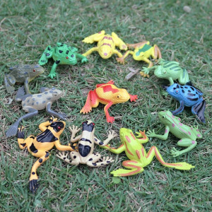 Set de 12 Mini Ranas Realistas - Juguete Educativo y Bonito