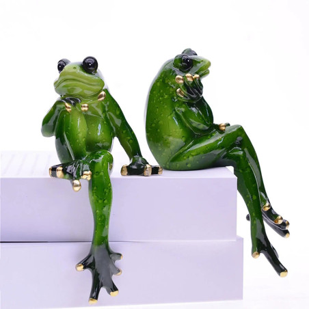 Figura Rana "Pensamiento Bucólico" - Elegancia en Resina