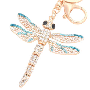 Llavero Libélula Bonito "Brisa de Océano" con Strass Brillantes