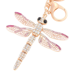Llavero Libélula Bonito "Brisa de Océano" con Strass Brillantes