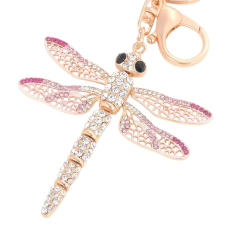 Llavero Libélula Bonito "Brisa de Océano" con Strass Brillantes