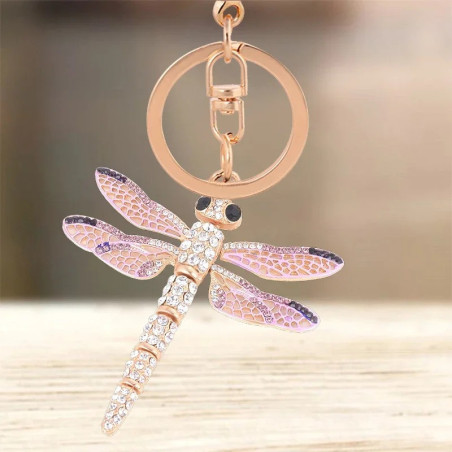 Llavero Libélula Bonito "Brisa de Océano" con Strass Brillantes