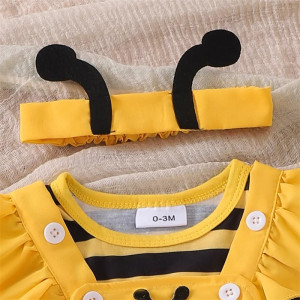Conjunto de Abeja para Bebé Niña | Pelele, Vestido y Diadema