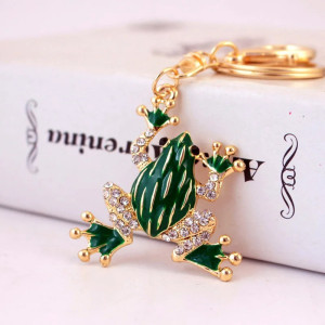 Llavero Rana Dorada & Esmeralda | Elegancia Natural