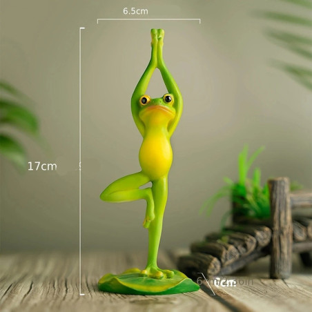Figuras de Rana Yoga | 4 Poses Zen | Decoración Original Resina