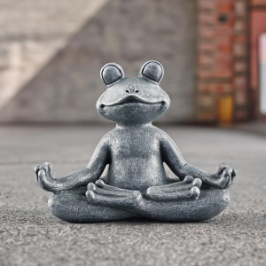 Figura Rana Zen | Decoración Meditación Resina | Ambiente Relajante