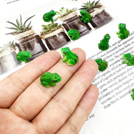 Mini Ranas de Resina – Set Decoración DIY & Terrario