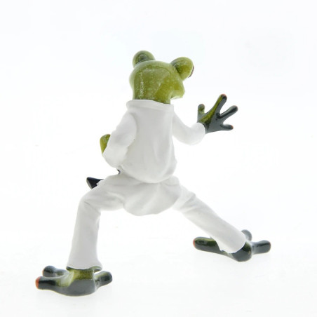 Estatuilla Rana Karateka - Figura de Resina Cinturón Negro