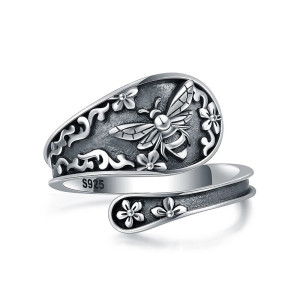 Anillo Abeja Plata 925 | Serenata Floral Naturaleza & Elegancia