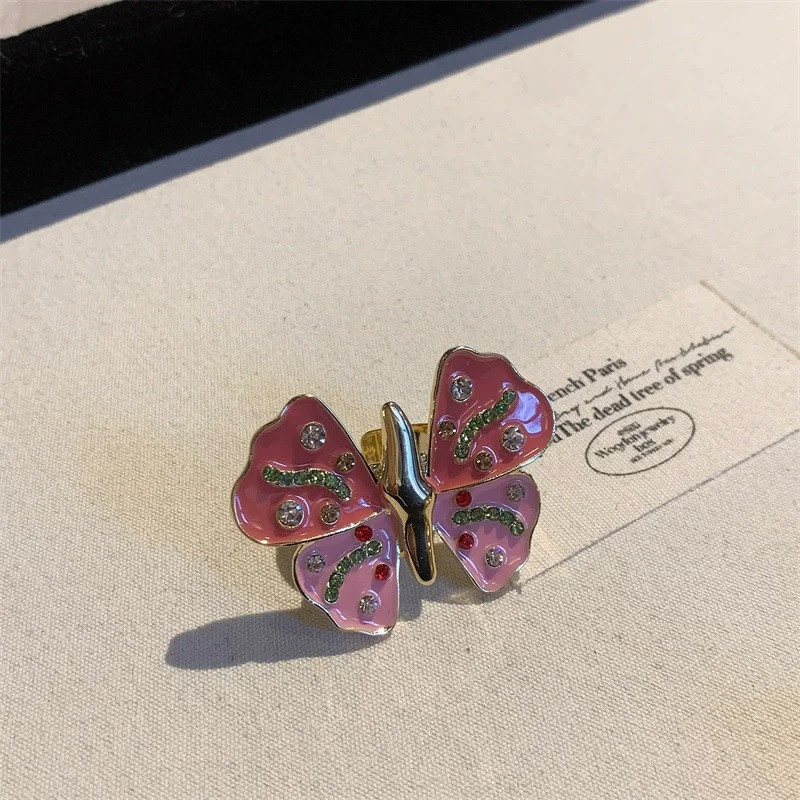 Anillo Mariposa Rosa Ajustable | Joya Brillante y Original