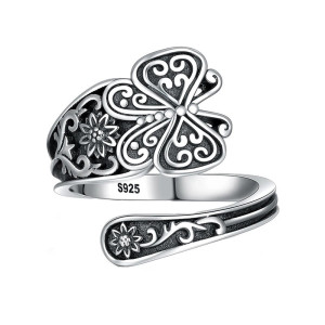 Anillo Mariposa Corazón de Plata 925 | Joyería 1001ABEILLES