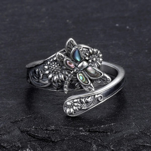 Anillo Libélula Alas Místicas | Joya de Plata 925 | 1001ABEILLES