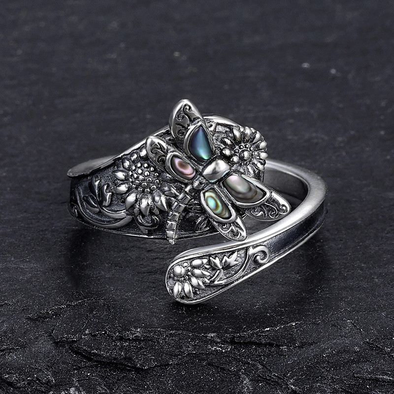 Anillo Libélula Alas Místicas | Joya de Plata 925 | 1001ABEILLES