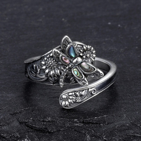 Anillo Libélula Alas Místicas | Joya de Plata 925 | 1001ABEILLES