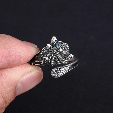 Anillo Libélula Alas Místicas | Joya de Plata 925 | 1001ABEILLES