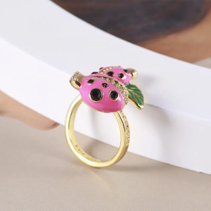 Anillo Mariquita Rosa de Plata 925 – Jardín Encantado