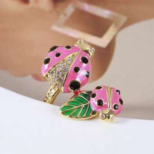 Anillo Mariquita Rosa de Plata 925 – Jardín Encantado