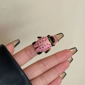 Anillo Mariquita Rosa Ajustable | Joya Original para Mujer