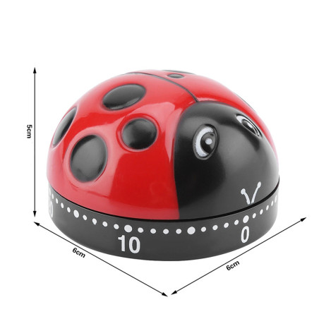 Temporizador Mariquita Roja – Minutero Mecánico 60 Min