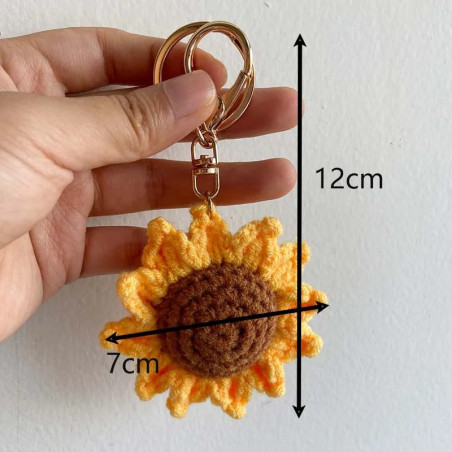 Llavero Girasol de Crochet Hecho a Mano | Regalo Original