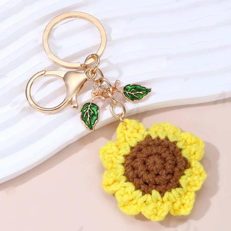 Llavero Girasol Encantador – Crochet, Naturaleza & Elegancia