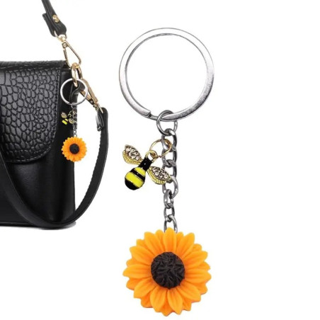 Llavero Original de Abeja y Girasol | Regalo Bonito y Único