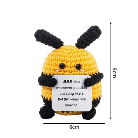 Peluche Abeja "Bee Kind" de Crochet – Regalo Único y Divertido