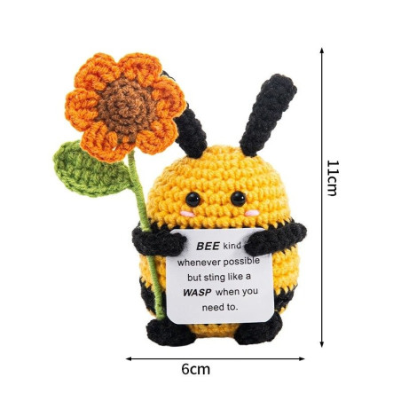 Peluche Cerdito Girasol "Bee Kind" – Regalo Original Hecho a Mano