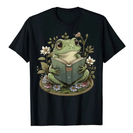 Camiseta Rana Lectora | Diseño Original de Naturaleza & Libros