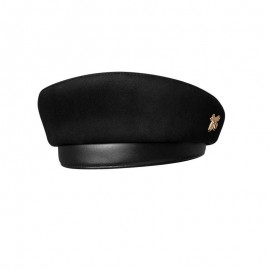 Béret en daim pour femme haut de gamme avec abeille noir coté