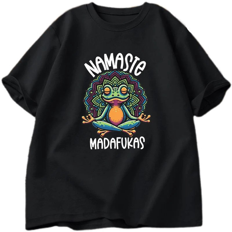 Camiseta Rana Namasté Pop – Yoga Divertido & Mandala – 9 Colores