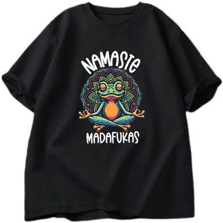 Camiseta Rana Namasté Pop – Yoga Divertido & Mandala – 9 Colores