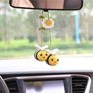 Colgante Abejas para Coche | Dúo a Crochet Hecho a Mano