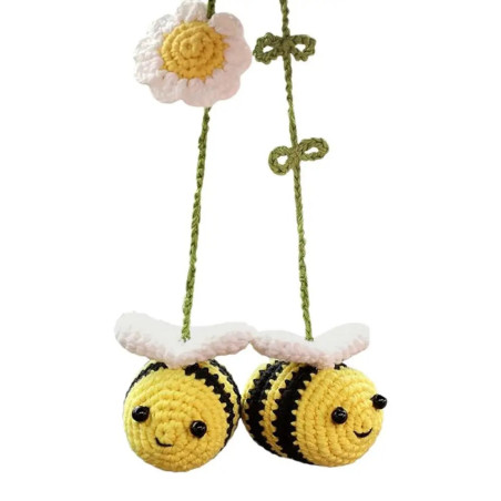 Colgante Abejas para Coche | Dúo a Crochet Hecho a Mano