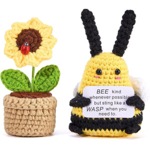Set Abeja Positiva Hecho a Mano – Abeja & Flor de Ganchillo
