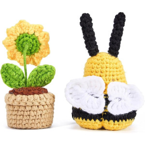 Set Abeja Positiva Hecho a Mano – Abeja & Flor de Ganchillo