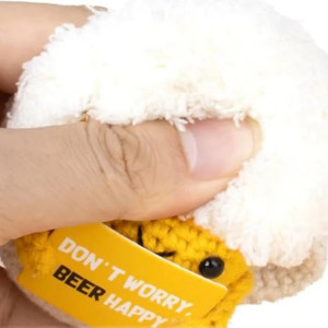 Peluche Ganchillo "Beer Happy" – Decoración Espumosa Hecha a Mano