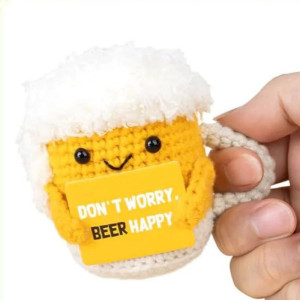 Peluche Ganchillo "Beer Happy" – Decoración Espumosa Hecha a Mano