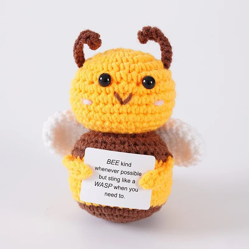 Peluche Abeja Valiente – Hecho a Mano con Mensaje Positivo