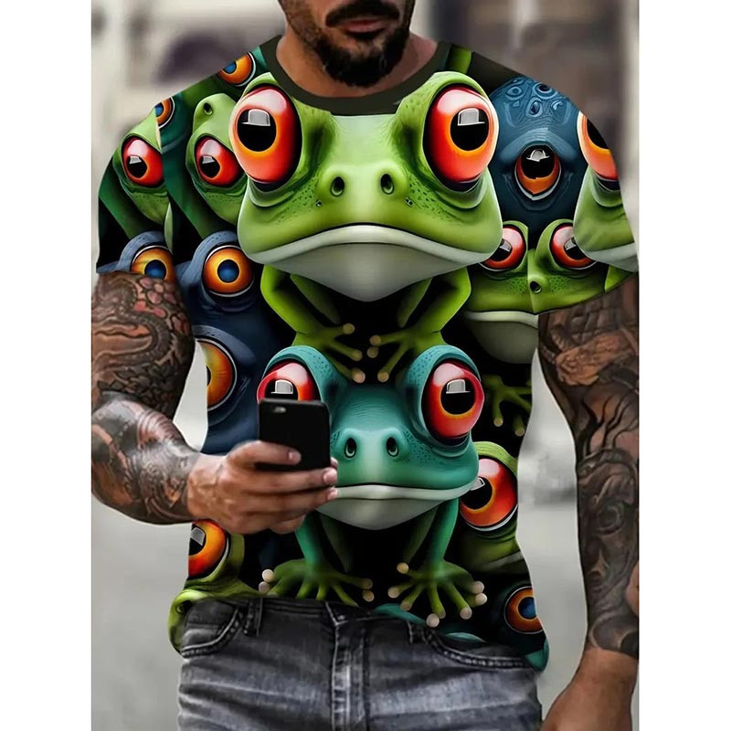 Camiseta Rana Psicodélica – Diseño Alucinante & Ojos Rojos
