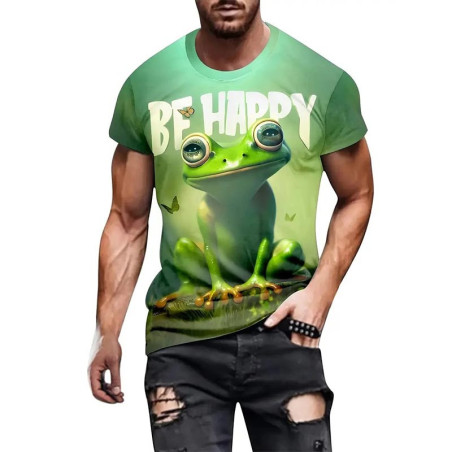 Camiseta Rana Divertida Be Happy | Regalo Original Estilo Zen