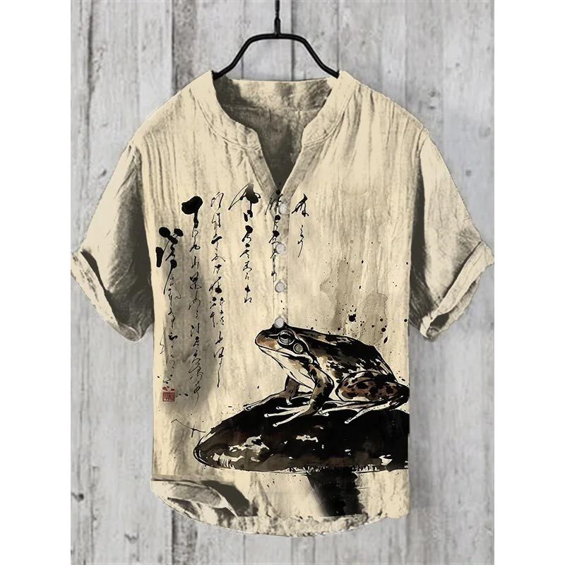 Camisa Zen de Rana con Caligrafía | Estilo Único y Original 🐸