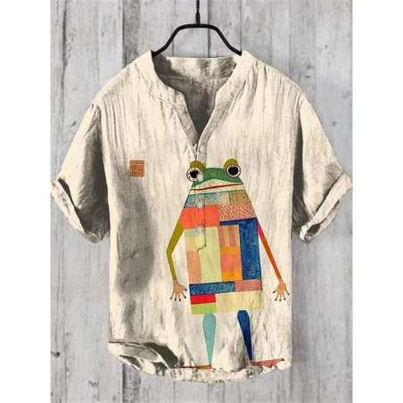 Camisa Original Rana Patchwork Pop – Estilo artístico y divertido