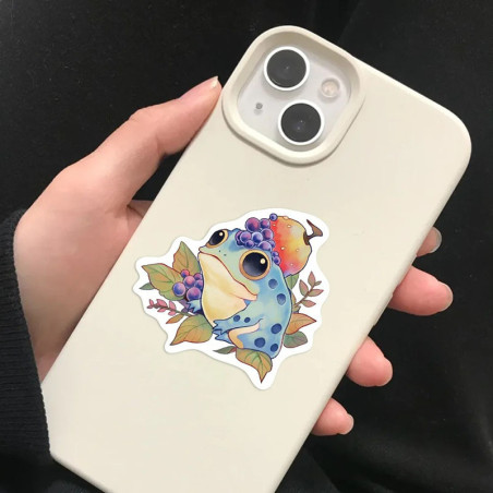 Pegatinas de Rana Pastel | Lote de 50 Stickers Acuarela Kawaii