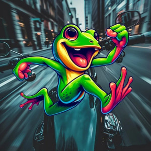 Sticker Rana Flash | Pegatina Divertida para Coche y Portátil