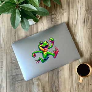Sticker Rana Flash | Pegatina Divertida para Coche y Portátil