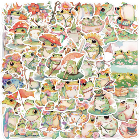 Pegatinas de Rana Bohemia | Stickers Pastel & Bonitos – 50 pzs