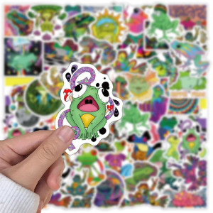 Pegatinas Rana Psicodélica | Stickers Trippy y Neón – Pack 50