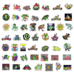 Pegatinas Rana Psicodélica | Stickers Trippy y Neón – Pack 50